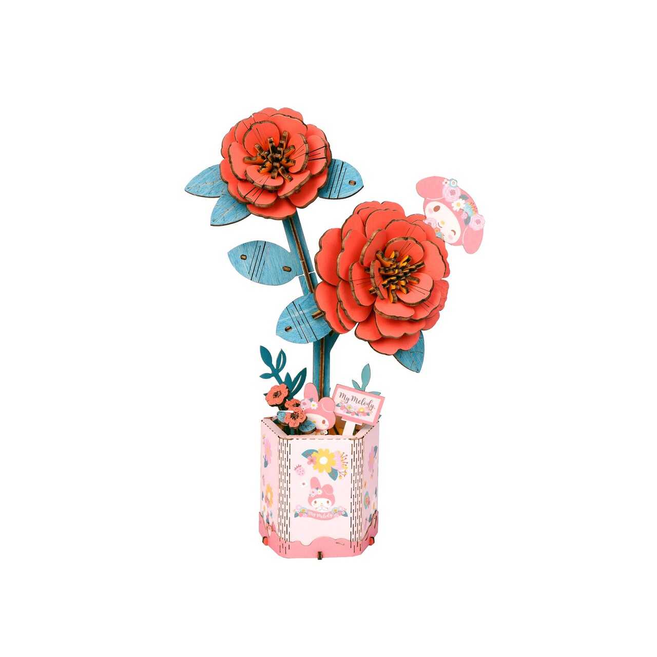 Hello Kitty® and Friends My Melody Red Camellia - 3D Wooden Flower Puzzle